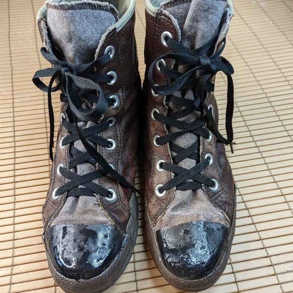 Converse Brown and Black High-Top Sneakers - Picture 3 of 10